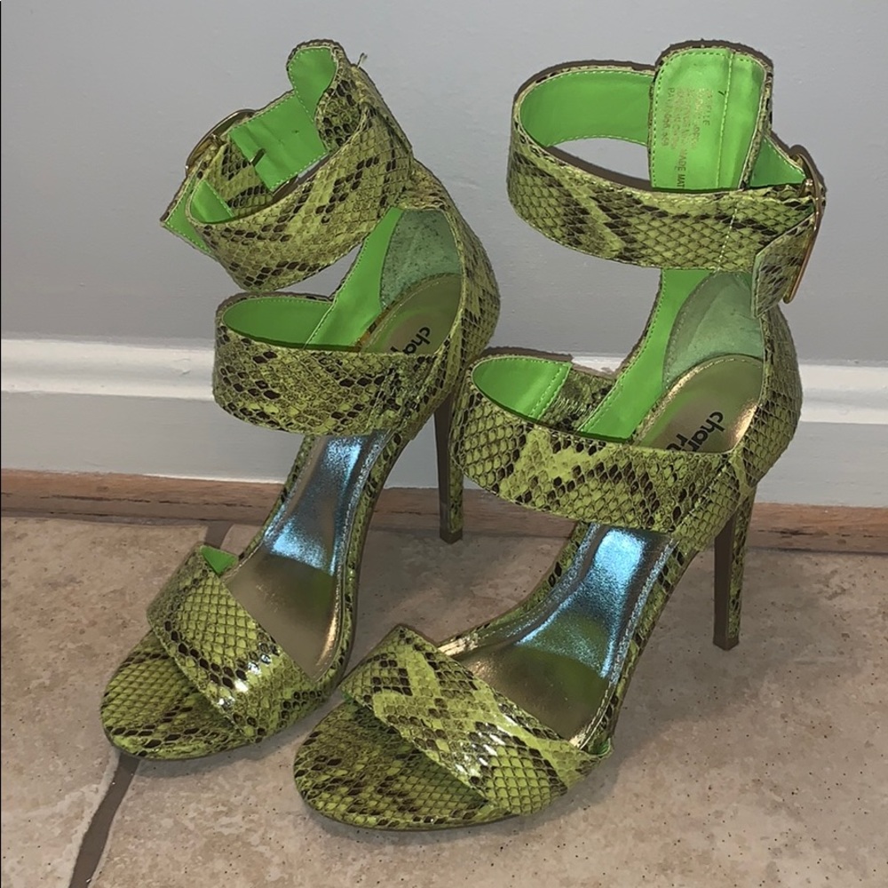 Lime Snakeskin Sandal